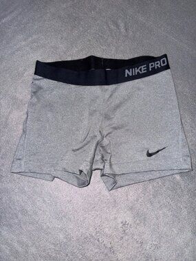 Nike Pro Women’s Dri‑Fit Compression Shorts Gray Black Athletic Training Size L